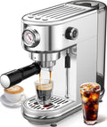 Espresso Machine with Milk Frother, 20 Bar Pressure Espresso Maker | with 44OZ Removable Tank, Compact Stainless
