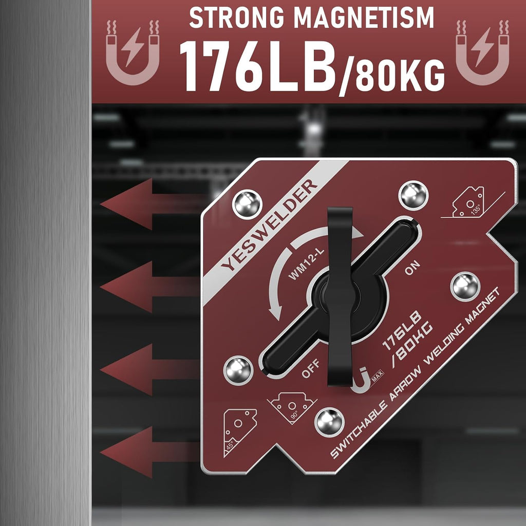 Switchable Welding Magnet, 176 lb On/Off Arrow Magnetic Holder | strong magnetic holding support, workpiece