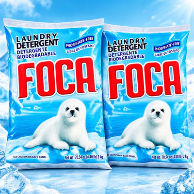 Foca Laundry Detergent Powder 2kg, 2 Pack, 4.4lb Each (4 kg Total), Phosphate-Free Laundry Washing Powder