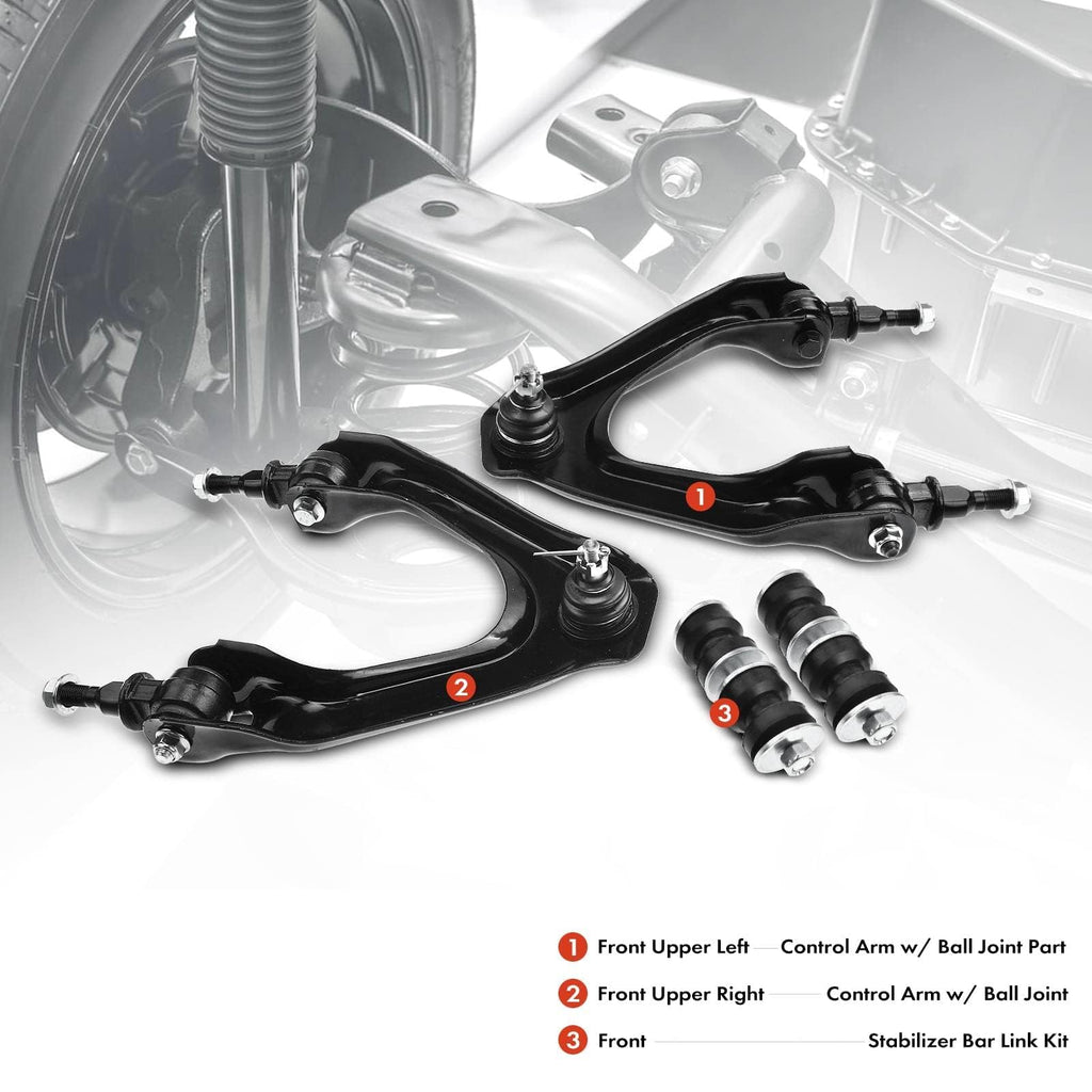 A-Premium 4Pcs Front Suspension Kit, Upper Control Arm, Sway Bar Link