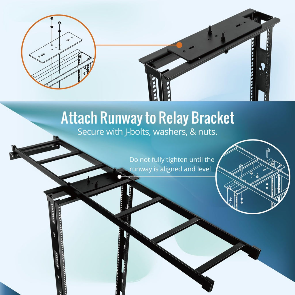 5FT Cable Runway Rack-to-Wall Mount Kit, Systematic Cable Management for Computer Rooms and Data Centers
