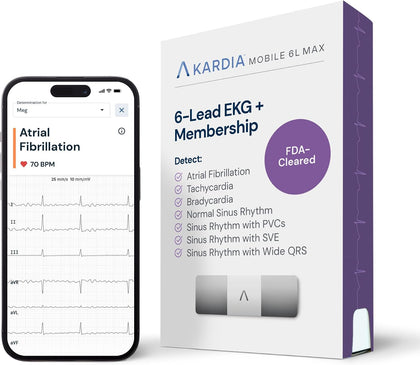 6L Max EKG Monitor, Includes One-Year KardiaCare Membership, FDA-Cleared Heart Monitor, Medical-Grade Results in 30