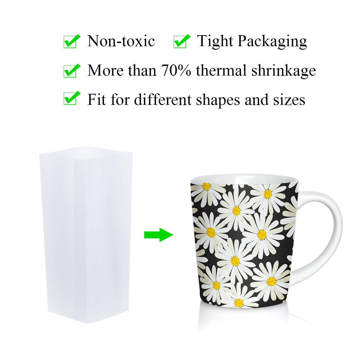 50 Pcs Sublimation Shrink Wrap Sleeves