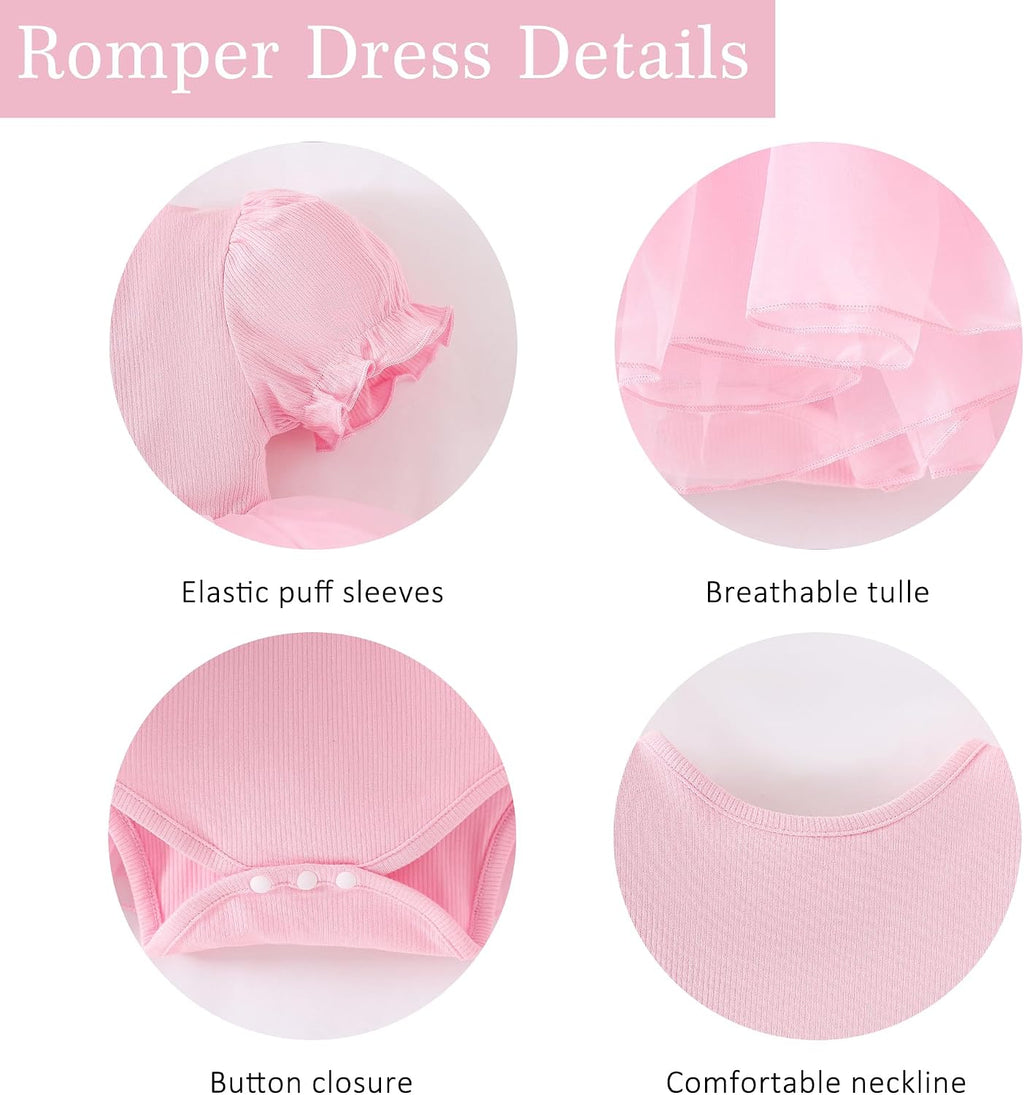 Newborn Baby Girl Romper Ruffle Tulle Casual Dress 0-24Months