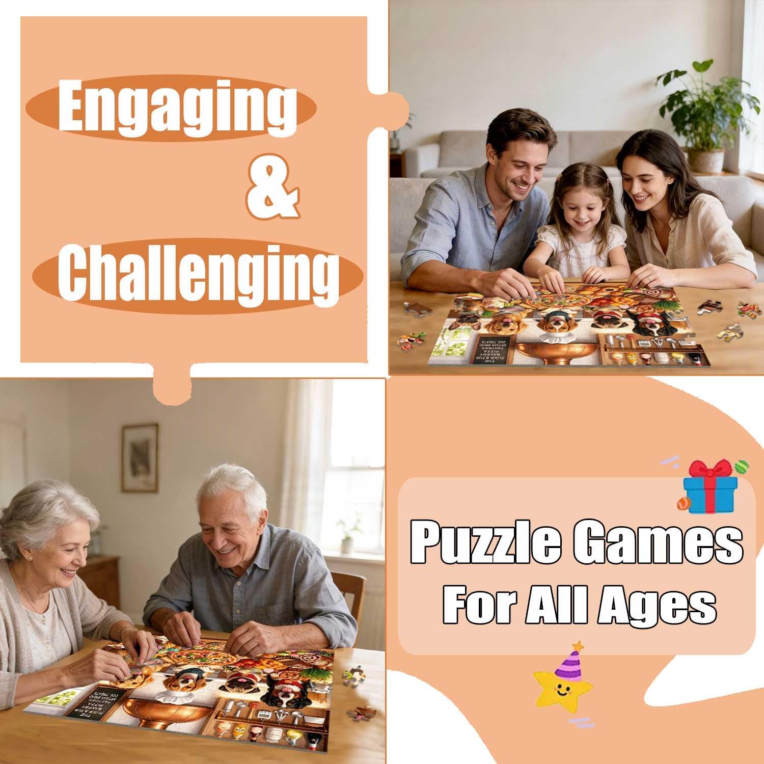 Puzzles for Kids Ages 6-8 and 8-10, 200 Piece Jigsaw Puzzle for Adults and Seniors – Funny Chef Doggy Puzzle, Cute