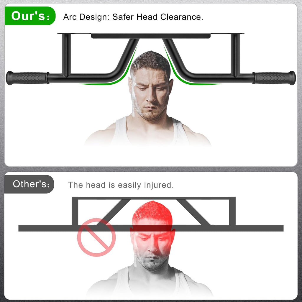 Heavy Duty Welded Pull Up Bar Wall/Joist/Ceiling Mount Chin Up Bar | Multifunctional Pull-up Bars w/Resistance Band