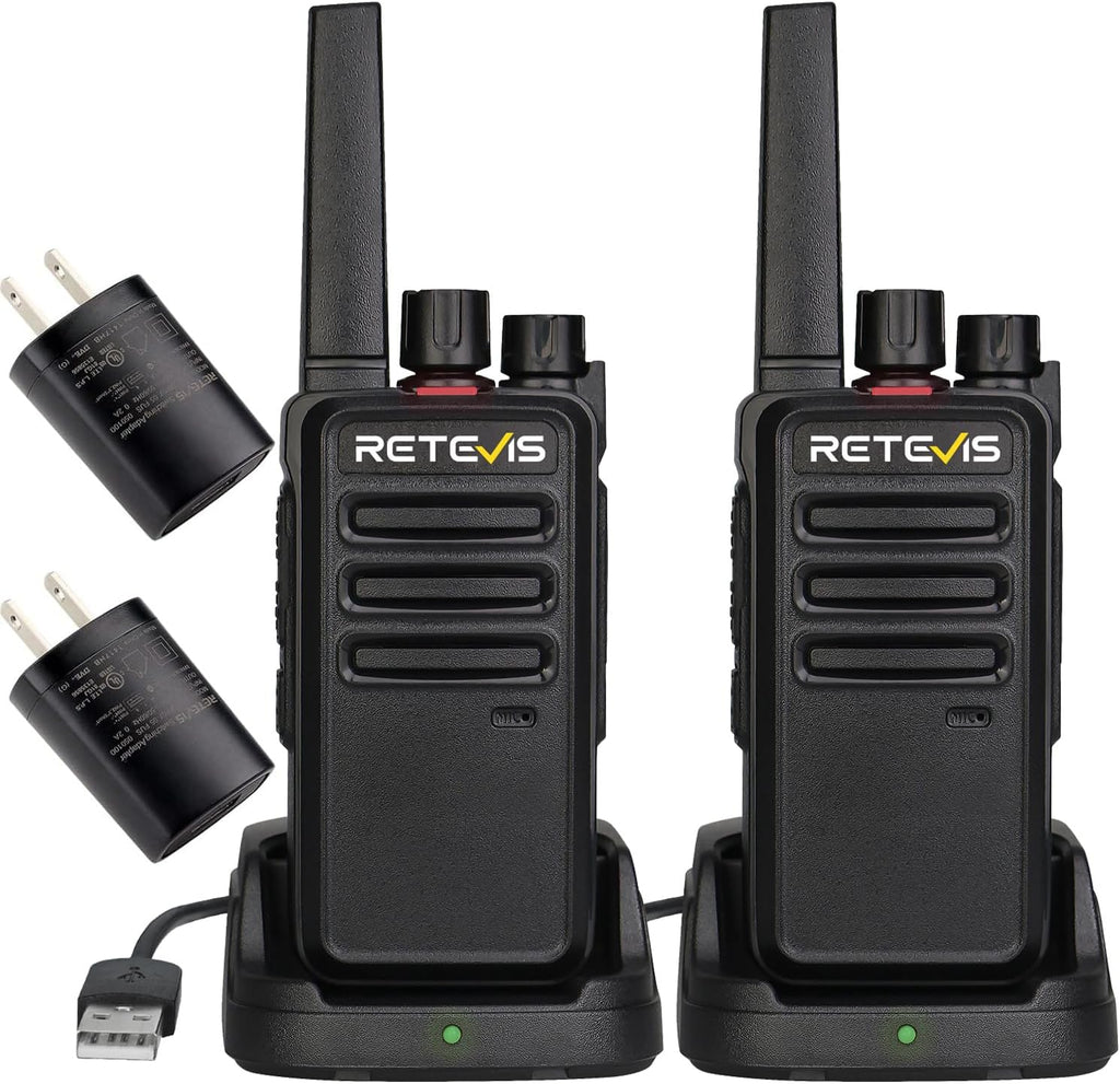 RT68 FRS Walkie Talkies for Adults Long Range (2 Pack) | for Hiking Camping, Splash-Proof & Weather-Resistant 2 Way