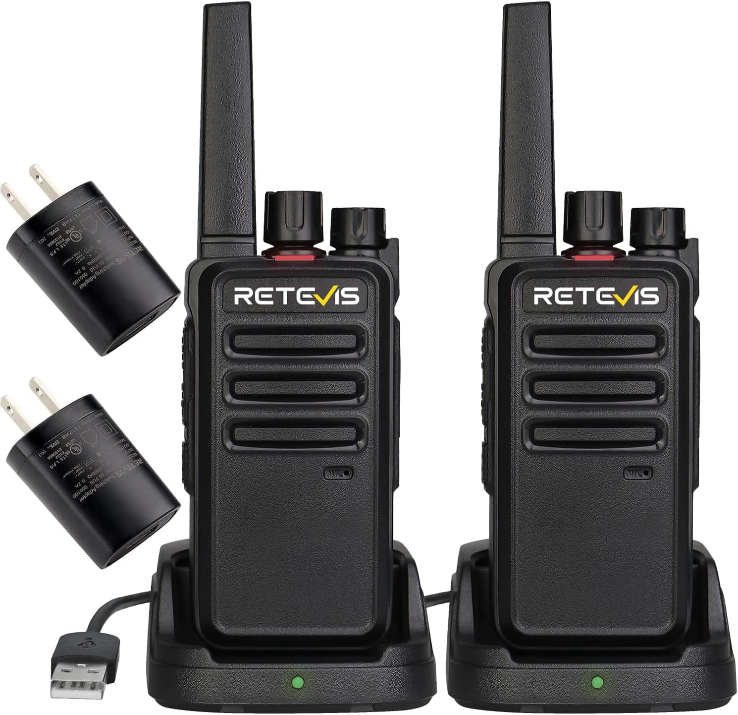 RT68 FRS Walkie Talkies for Adults Long Range (2 Pack) | for Hiking Camping, Splash-Proof & Weather-Resistant 2 Way