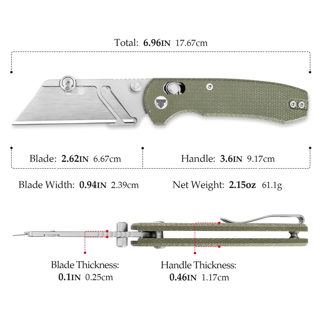 Folding Utility Knife - Puppy-GM, 2.62" Blade with 5 Extra Blades