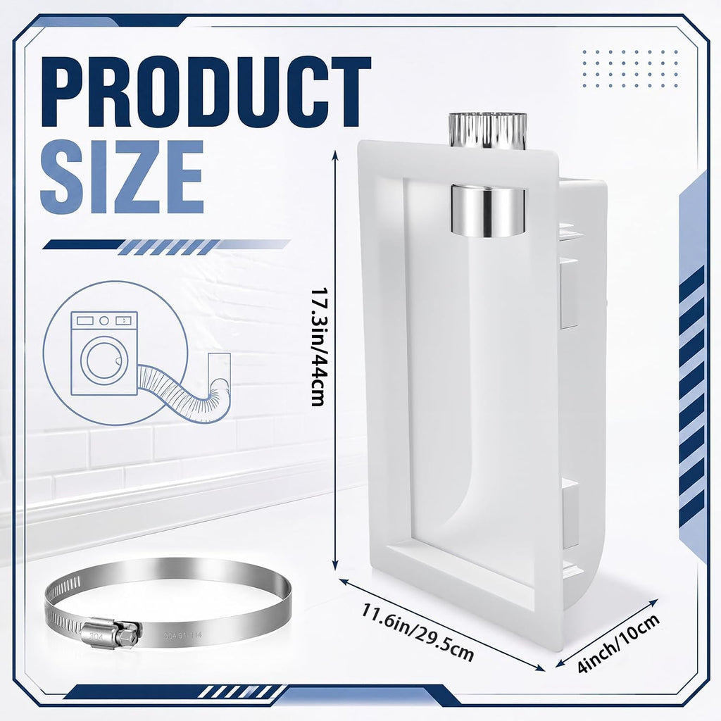 Acellegic 1 Set Recessed Dryer Venting Box for Space-saving Installation