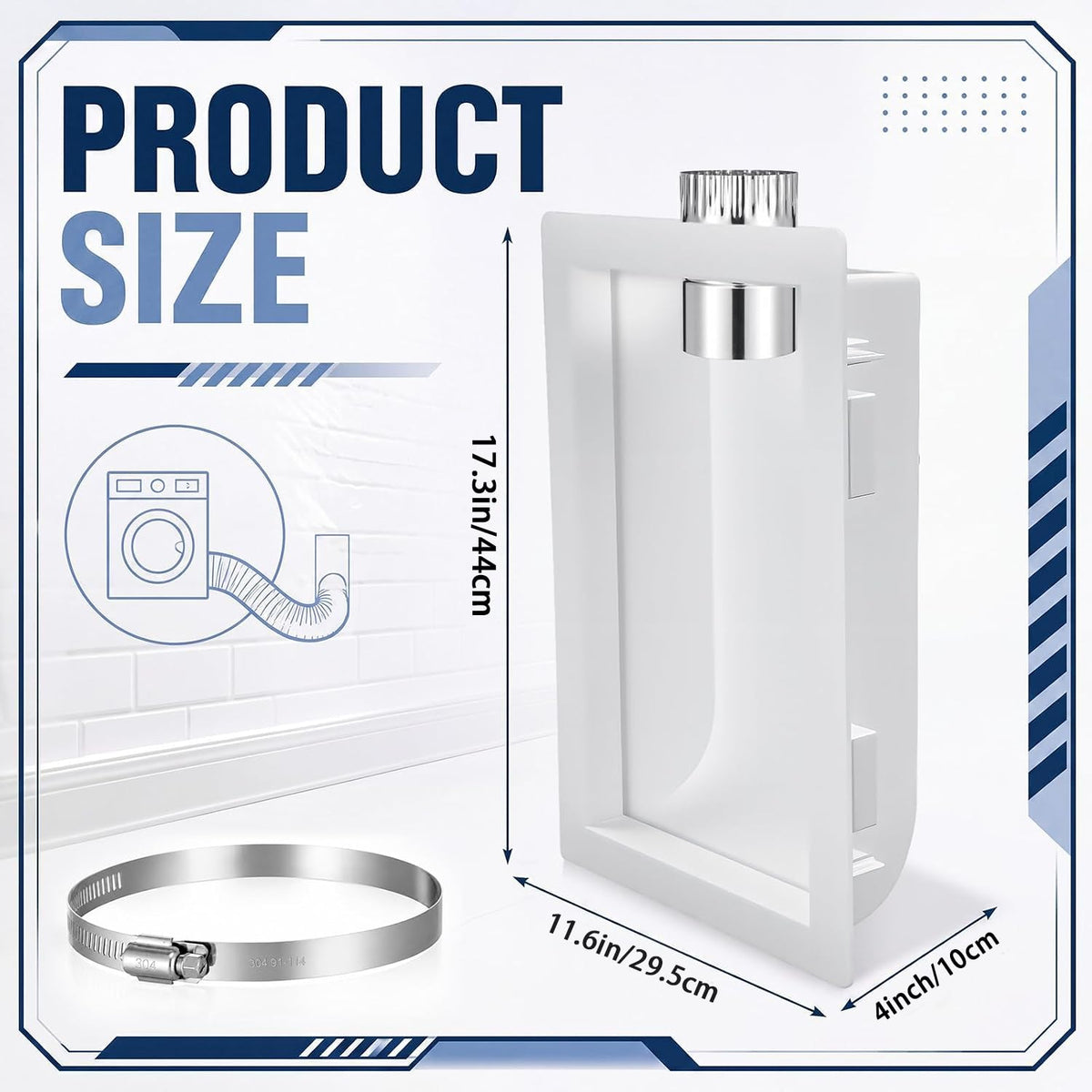 Acellegic 1 Set Recessed Dryer Venting Box for Space-saving Installation
