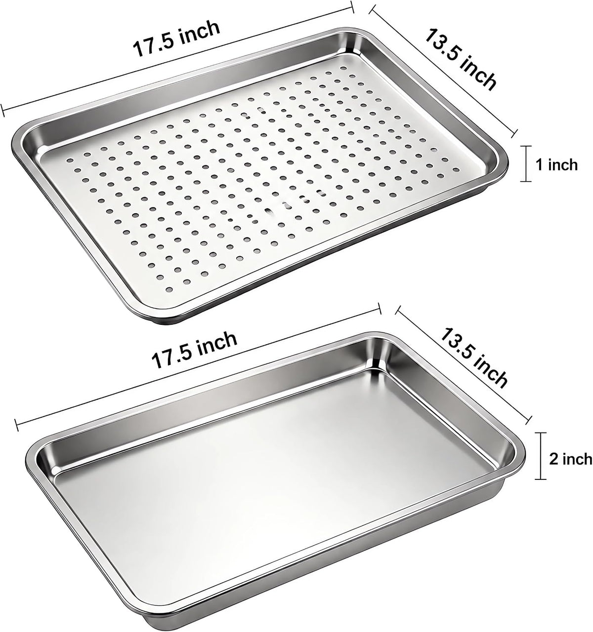 17.5" Half Sheet Baking Pan & Perforated Crisping Tray Set