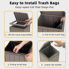 38 Gallon Outdoor Trash Can with Lid, Waterproof Garbage Can Bin