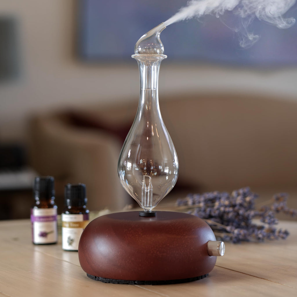 ArOmis Premium Glass Essential Oils Nebulizer - Waterless Diffuser for Aromatherapy - Handmade Oil Diffuser, Wooden