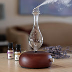 ArOmis Premium Glass Essential Oils Nebulizer - Waterless Diffuser for Aromatherapy - Handmade Oil Diffuser, Wooden