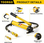 Hydraulic Hand Pump, Manual Pump with ZG3/8'' Quick-Connect Coupling