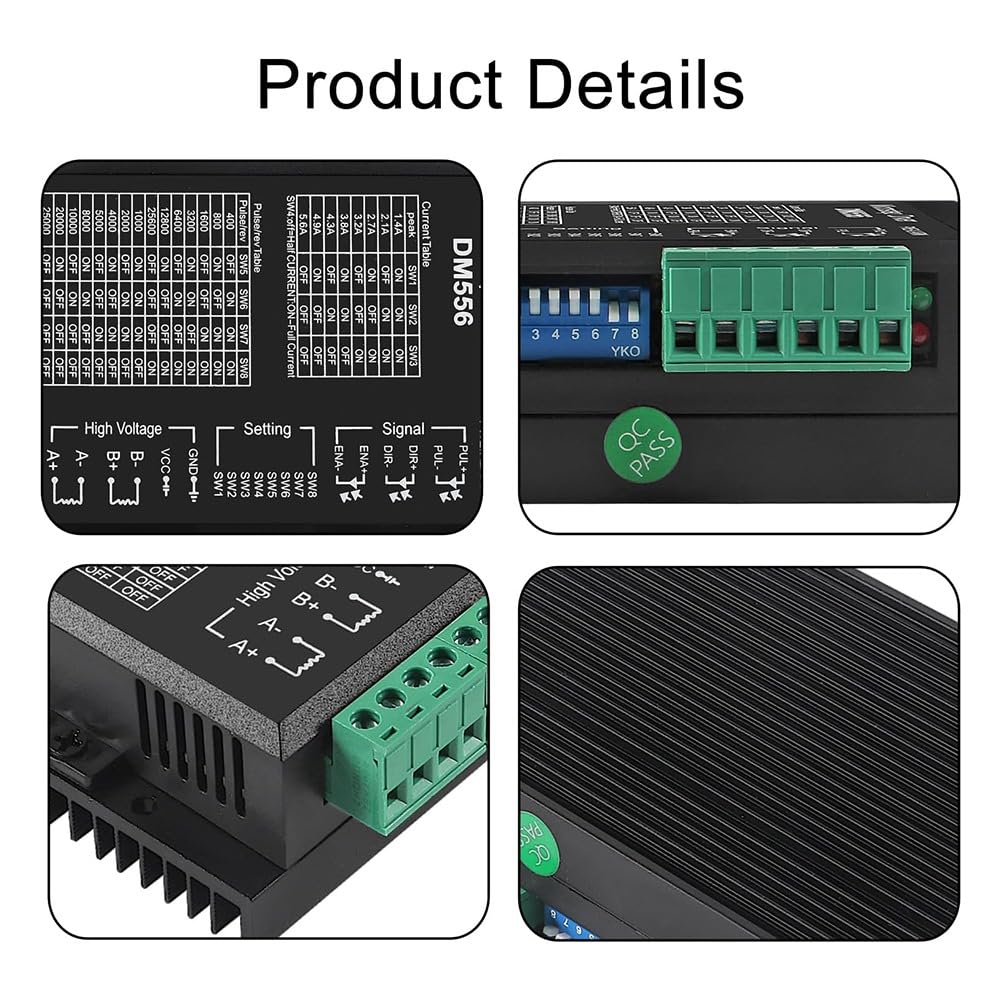 Bloepum DM556 CNC Digital Stepper Driver DM556 Stepper Motor Controller 2-Phase Stepper Motor Driver 4Pack