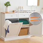 13 Gallons Tilt Out Trash Can Cabinet Hidden Kitchen Trash Can, White