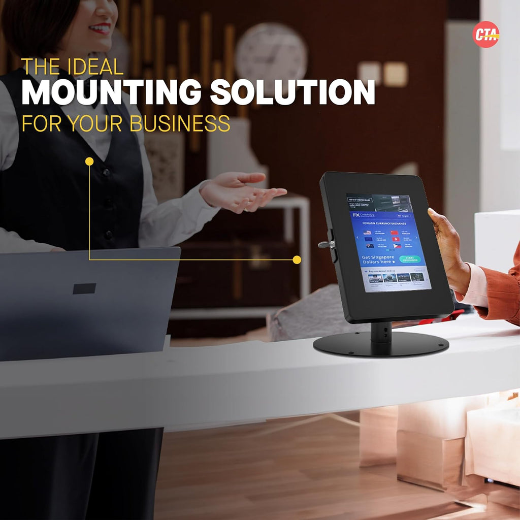 Premium iPad Retail POS Stand – CTA Upscale Tablet Kiosk Stand with 360 Degree Rotation & Locking for Retail