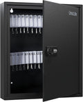 60 Position Slotted Key Cabinet with Combination Lock Resettable Black Digital Security Storage Box Steel Key