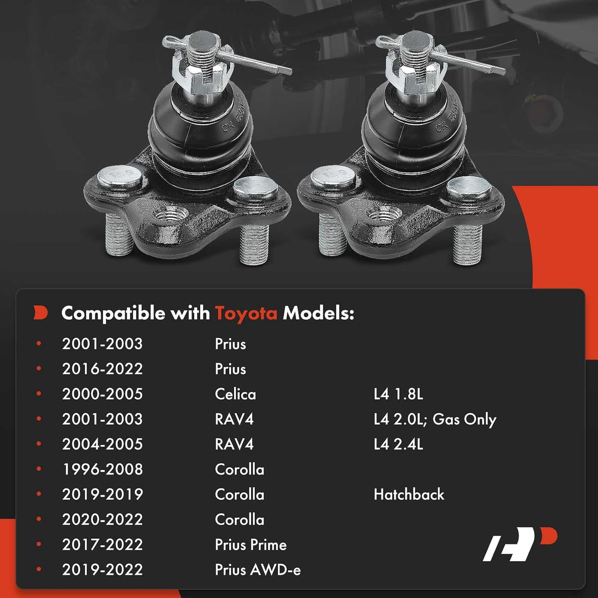 A-Premium 2-Pack Front Lower Ball Joint, Compatible with Toyota