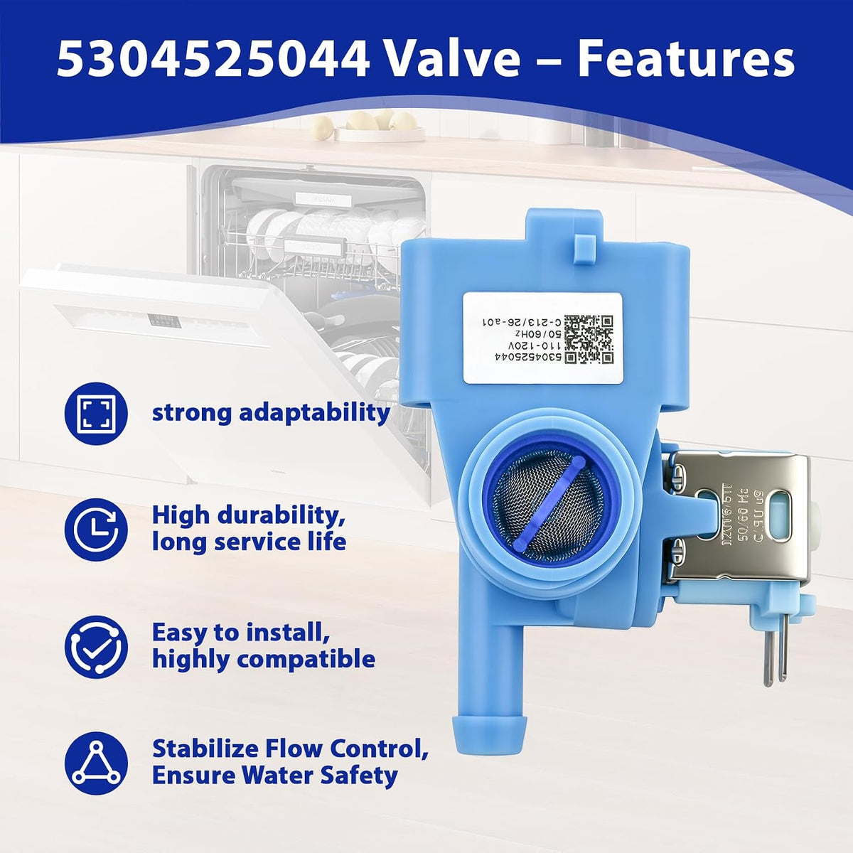 5304525044 Dishwasher Water Inlet Valve Compatible With frigidaire