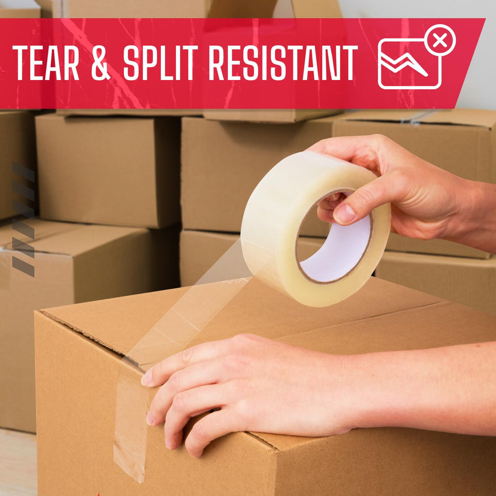 3" x 110 Yards Clear Packing Tape, 2.5 Mil Thick, Pack of 6 Rolls