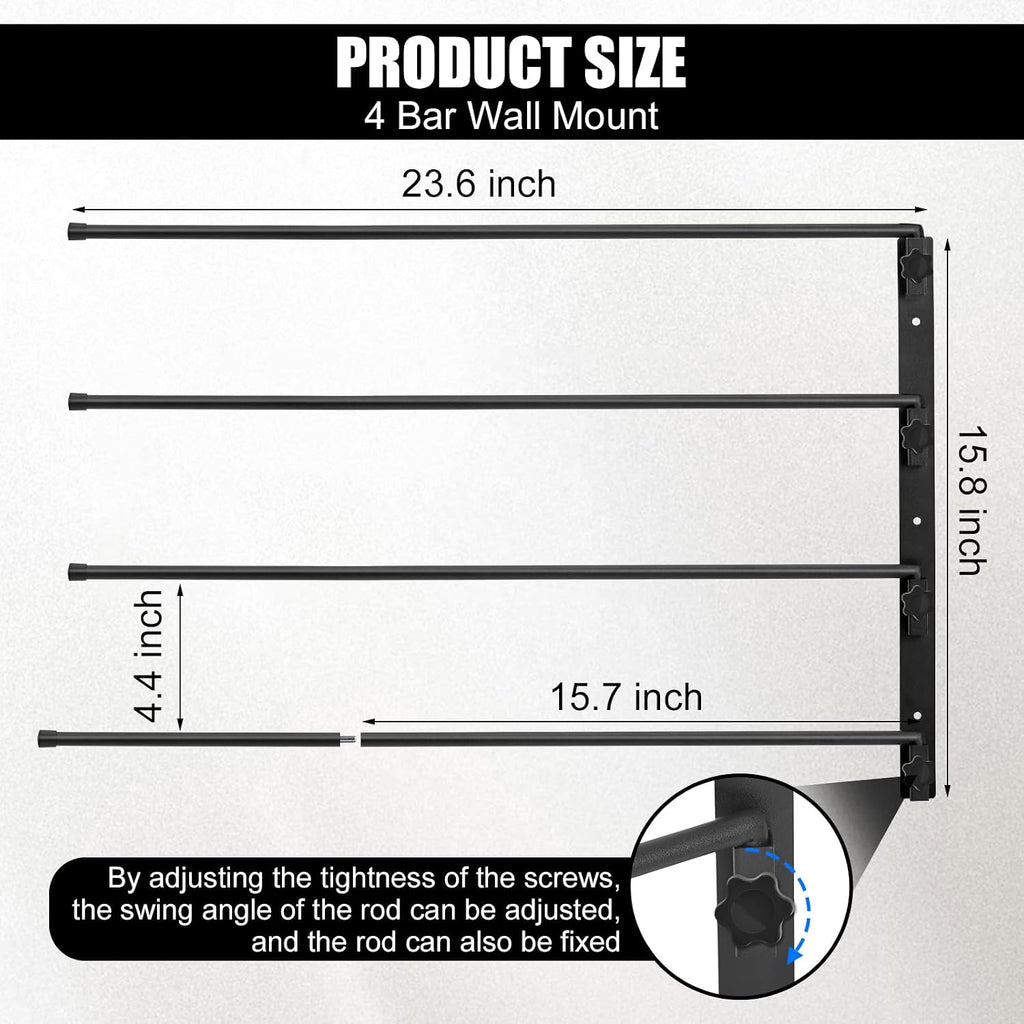 Saddle Pad Rack 4 Bar Wall Mount, Horse Blanket Holder 180 Degree Swing Rack Arms Saddle Rack Wall Mount for English