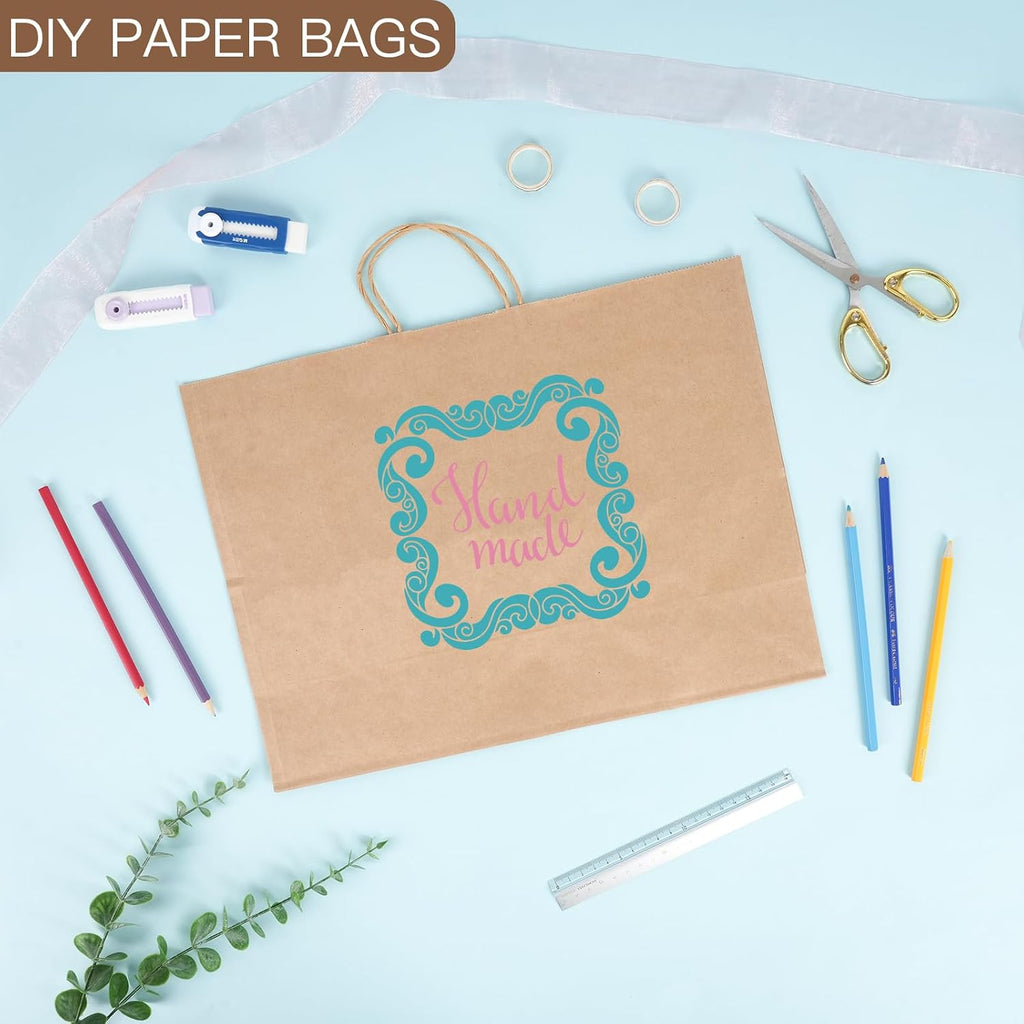 110pcs 16x6x12in Brown Paper Bags with Handles, Large Gift Bags