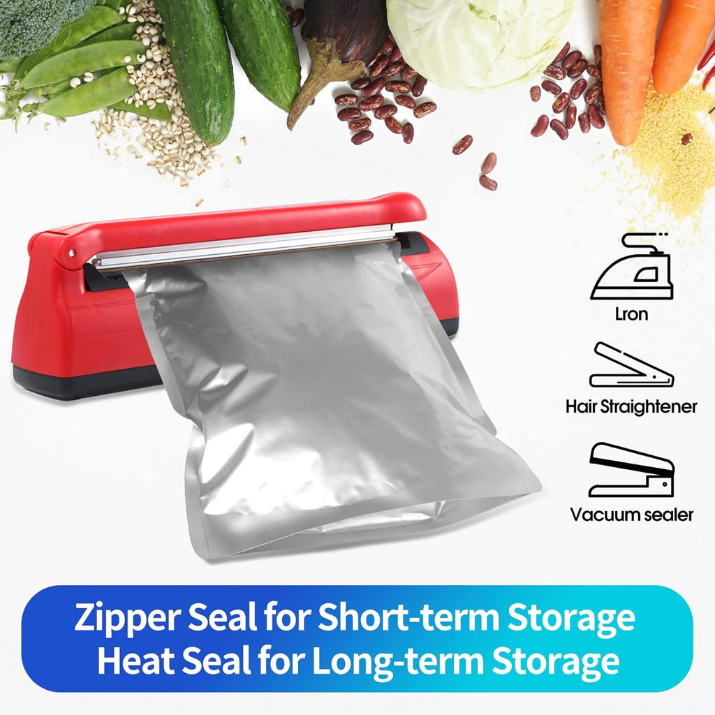 15 Mil 5 Gallon Mylar Bags for Food Storage with 2500cc Oxygen Absorbers - 55 Pack Mylar Bags Include 5 Gallon, 1