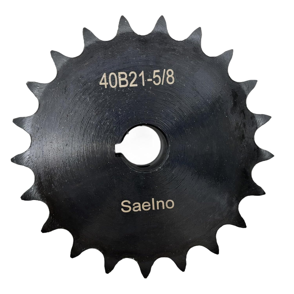 #40 Roller Chain Sprocket Type B 5/8 inch Bore 21 Tooth, Hardened Antirust 1045 Steel Drive Sprockets 40B21-5/8