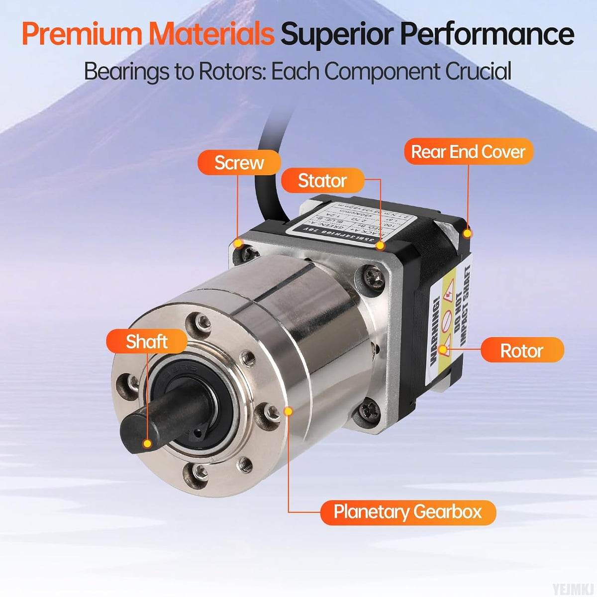 100:1 Planetary Gearbox Nema 14 Stepper Motor 26Ncm 28x80mm 1.2A