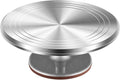 12" Silver Aluminum Alloy Cake Turntable, Cake Stand for Decorating