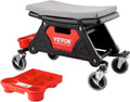 Mechanic Stool 300 LBS Capacity Garage Stool Gift for Men, Heavy Duty Rolling Mechanics Seat, with Three Slide Out