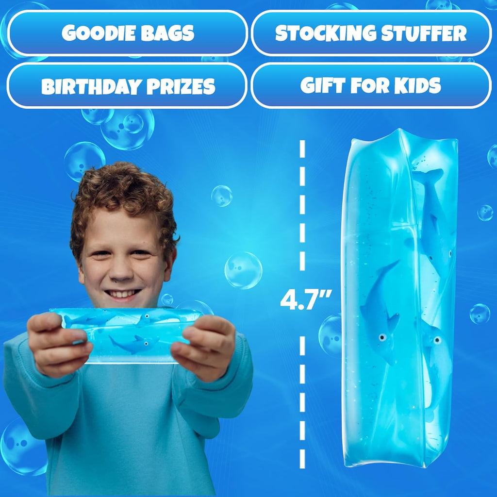 Dolphin Water Wiggler Toys (2-Pack) Water Snake Sensory Fidget Toys | Slippery Water Tubes for Kids, Birthday Party