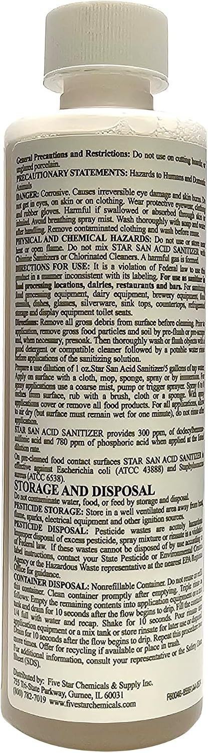 8oz Star San with 32oz Spray Bottle For Home Brewing