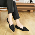 Flats for Women Pointed Toe Ballet Flats Black US8