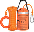 Water Rescue Throw Bag with 50/70/98 Feet of Rope in 3/10 Inch Tensile Strength Rated to 1844lbs, Throwable Device