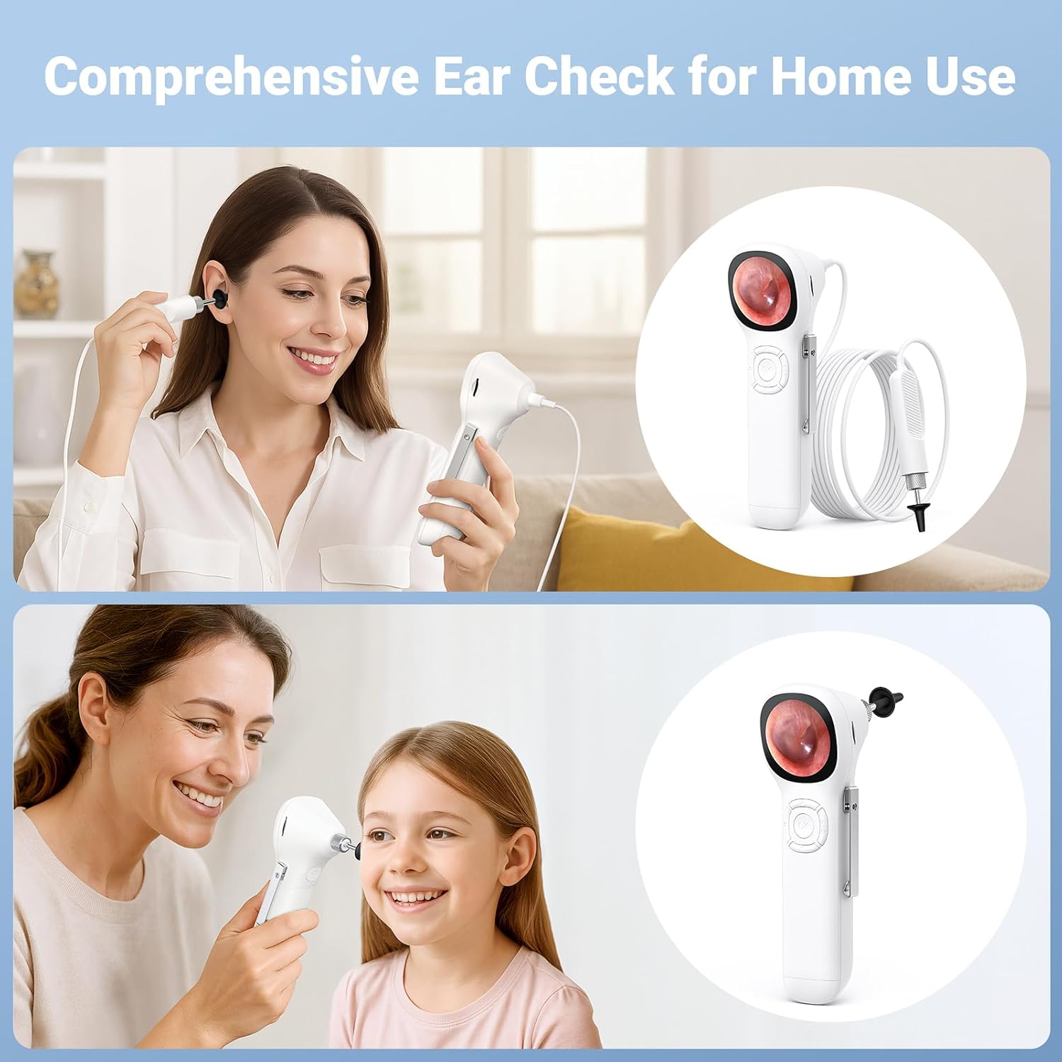 Digital Otoscope with Light, 1.45" IPS Display Ear Scope, 3.9mm Ear Camera