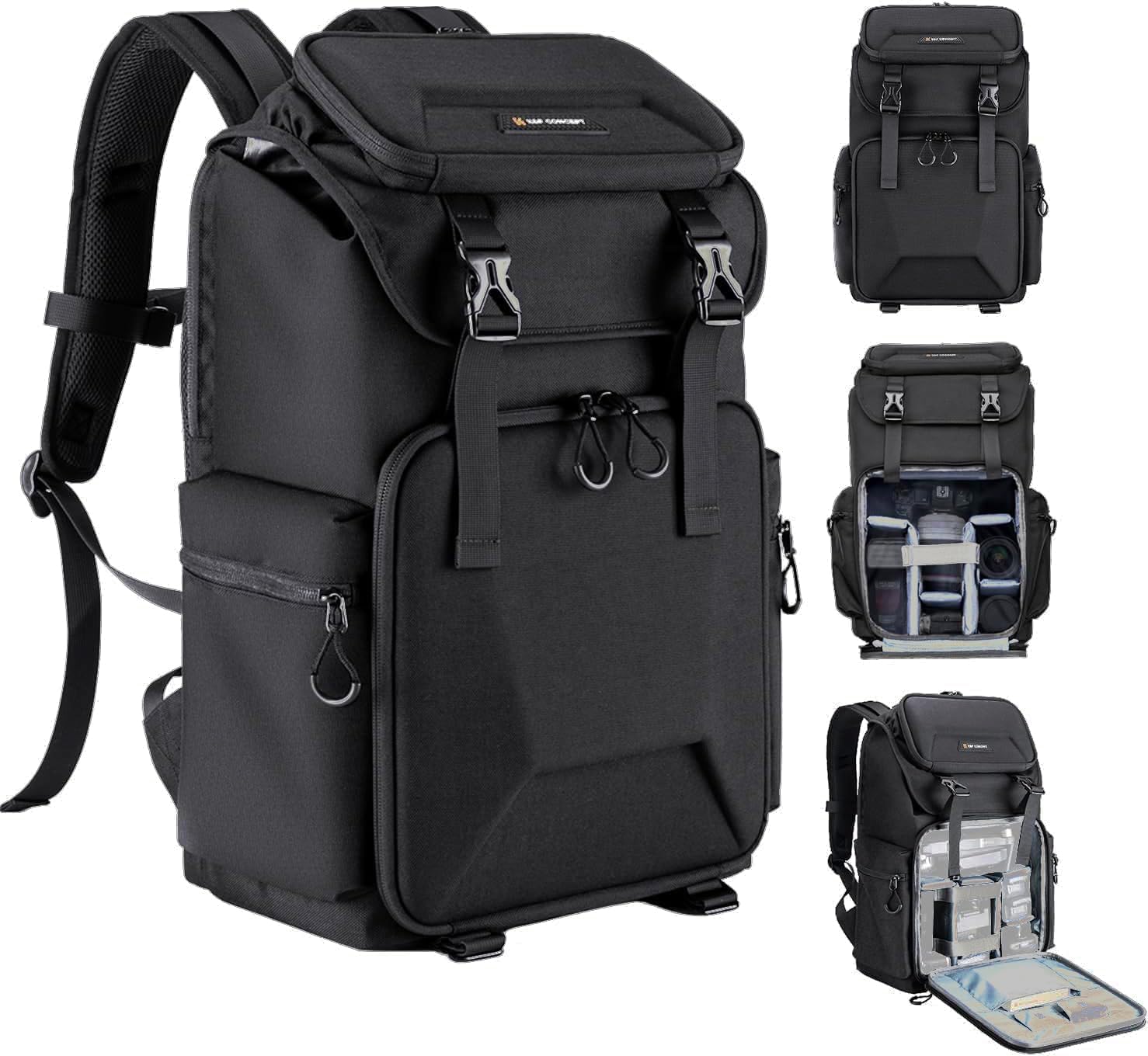 Camera Backpack, Hard Shell Photography Backpack | 1000D Nylon, EVA Hard Shell, 180 Degree Open, 16in Laptop