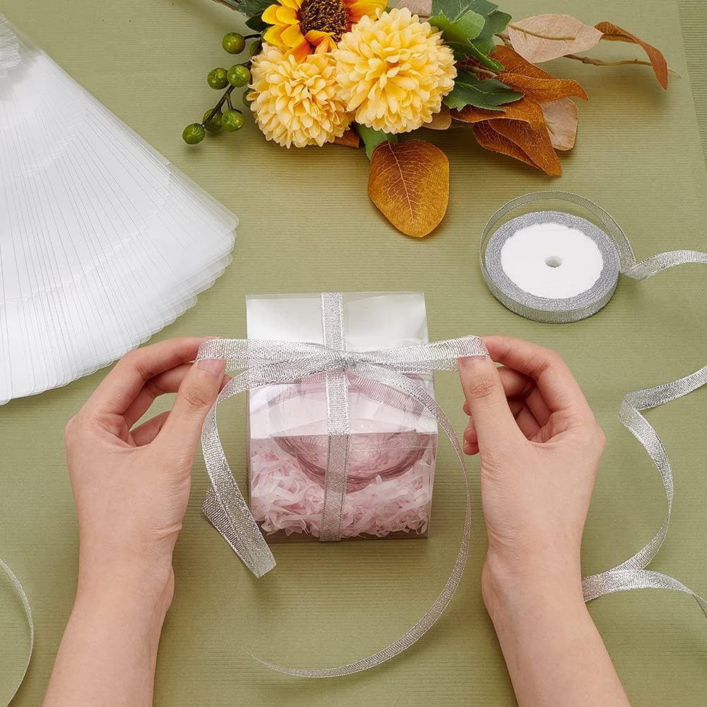 30 Pack 3.5x3.5x3.5 Inch Clear Plastic Easter Party Favor Box PVC Candy Gift Wrap Boxes for Wedding Party Candy