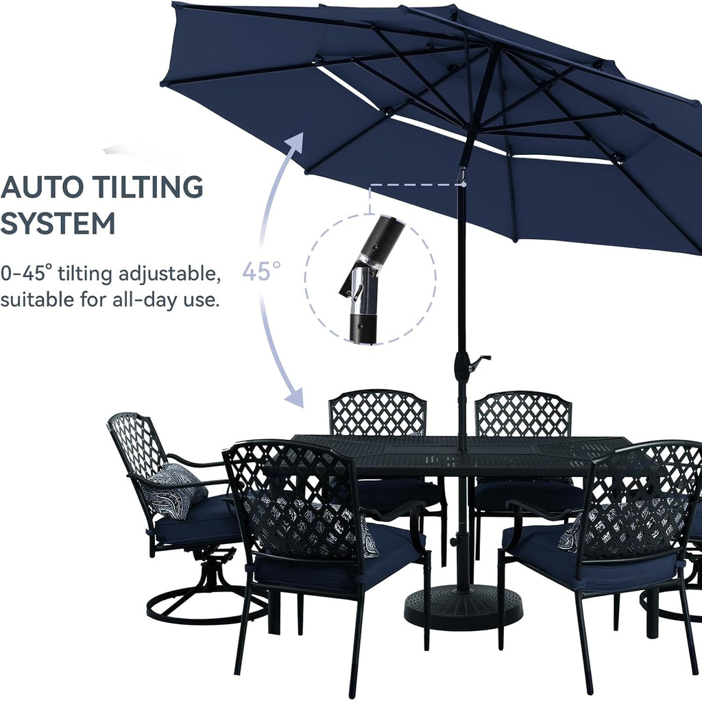 10 ft Outdoor Patio Umbrella, Market Table Umbrellas, Navy Blue