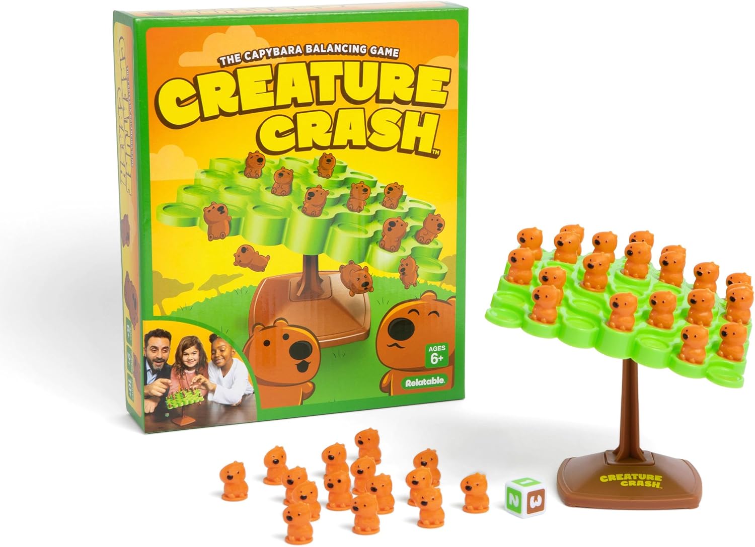 Creature Crash by Relatable, The Capybara Balancing Game, Great Kids Games and Family Game Night Essentials, Includes