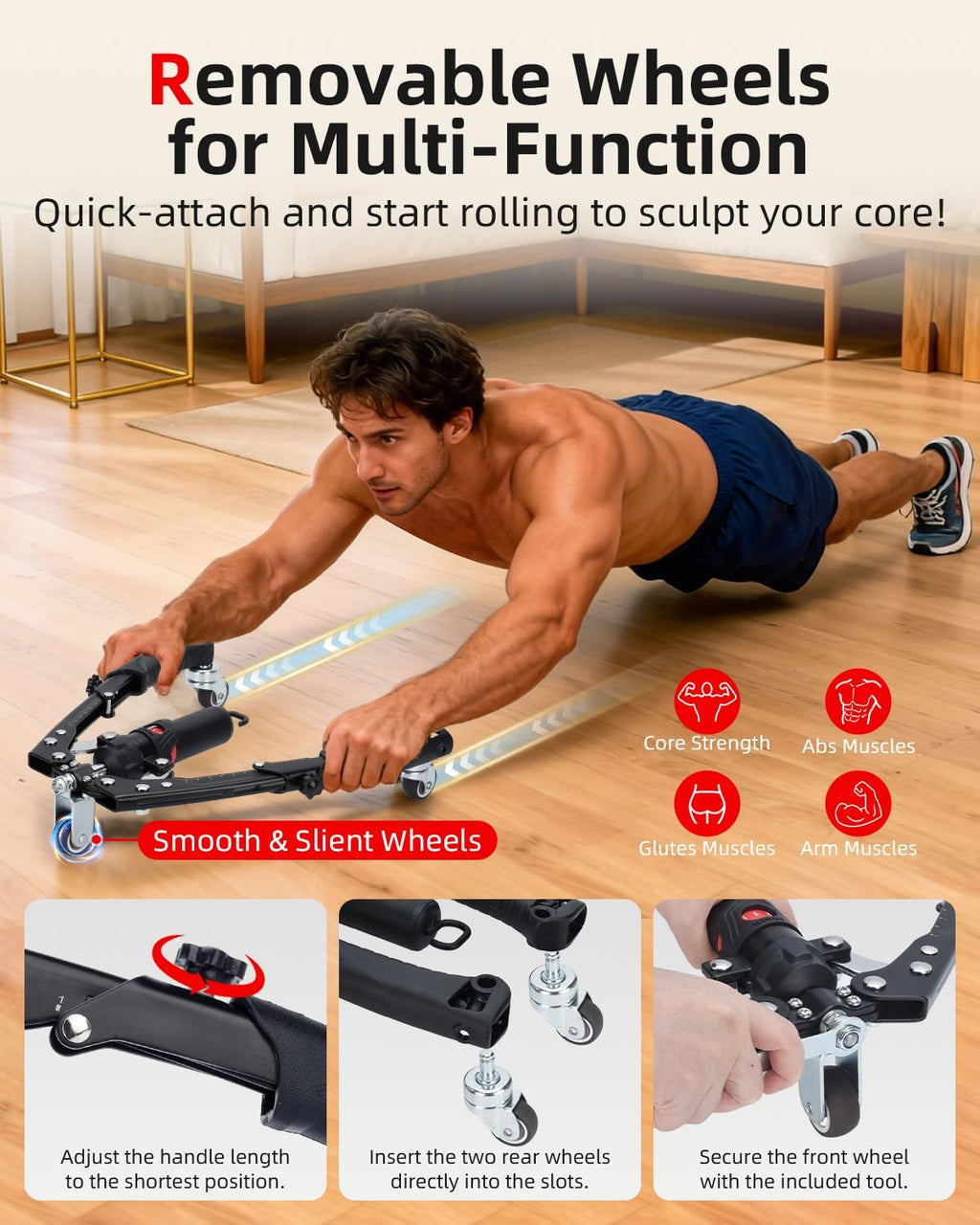 Twister Arm Exerciser, Enhanced Hydraulic Power Chest Expander with AB Rollers, 22-440LBS Adjustable Resistance Home