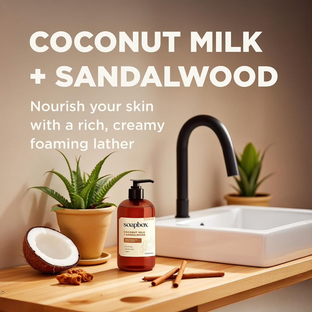 Coconut Milk & Sandalwood Liquid Hand Soap - Hand Wash - 3 Pack