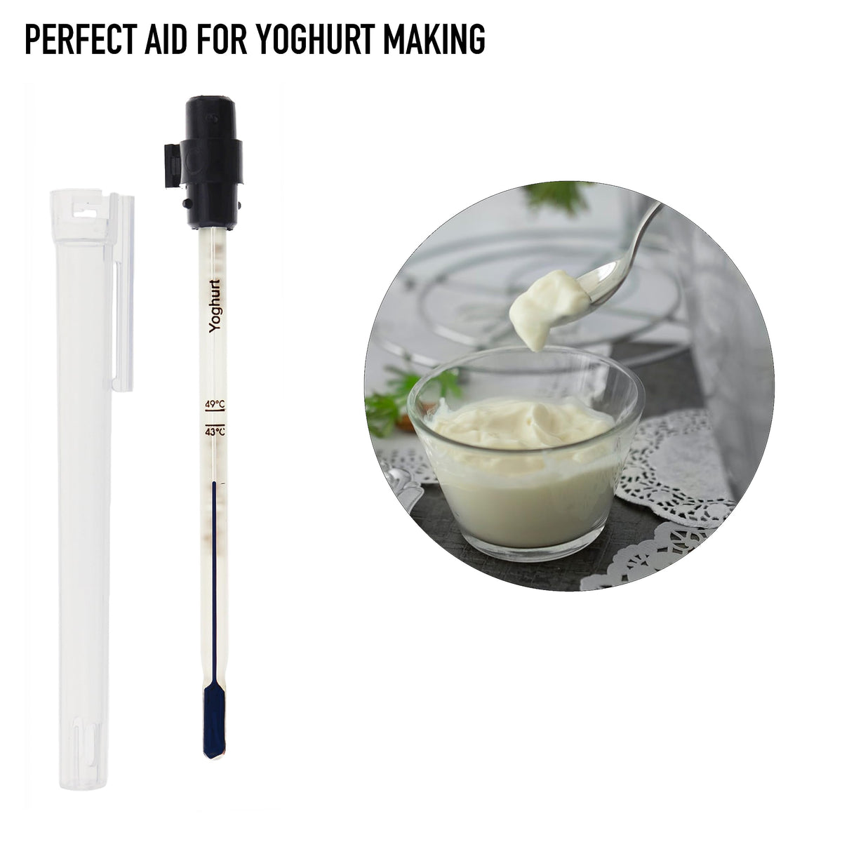 Yoghurt Thermometer - 6 Inch Includes Protective Case