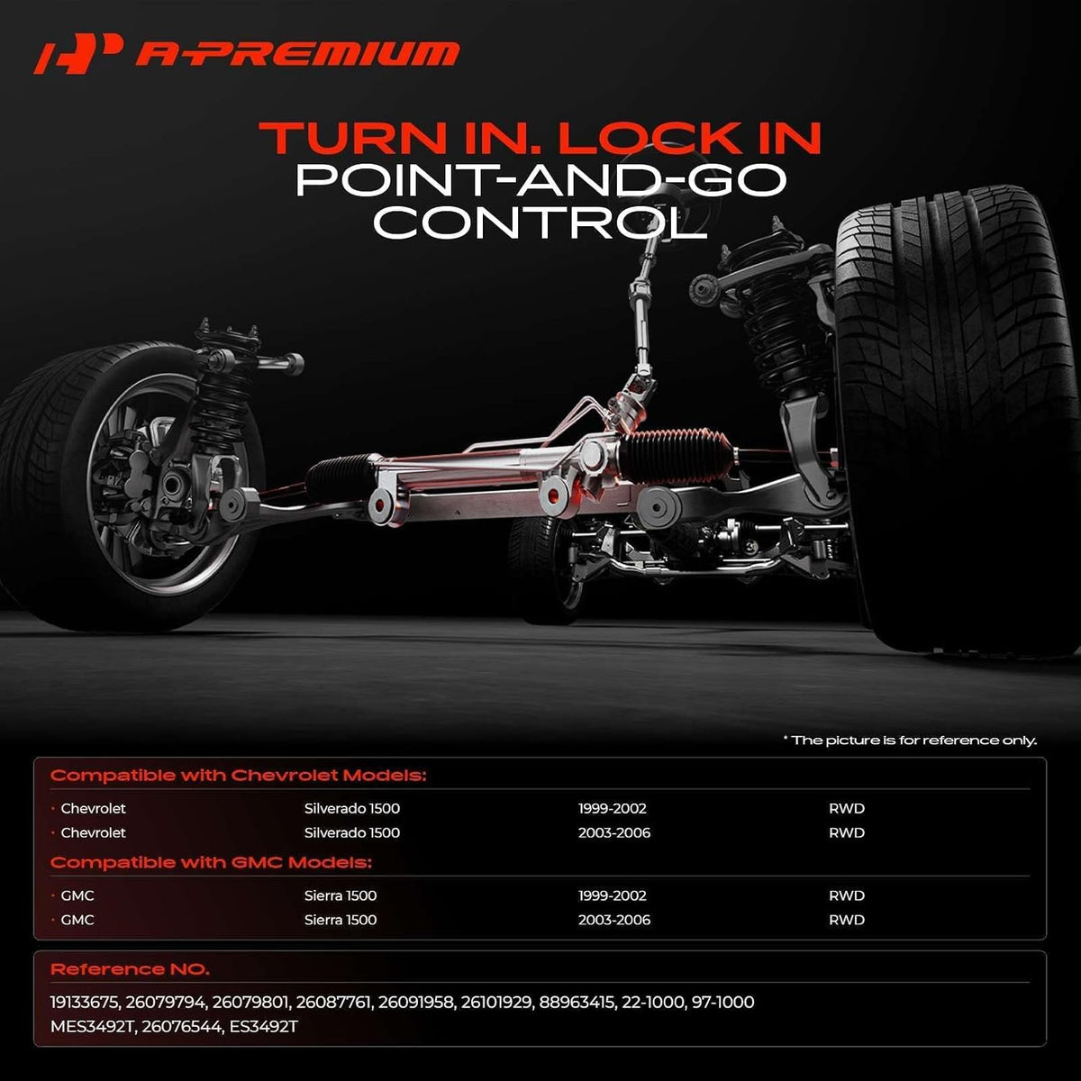 A-Premium Rack and Pinion Kit For Chevy Silverado 1500 GMC Sierra 1500 RWD