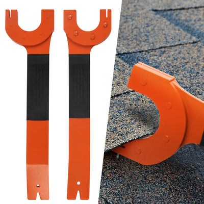 Pack of 2 Shingle Nail Puller - Safety Orange Ergonomic Comfort Grip & Roof Repair Tools - Magnetic Grip & Shingle