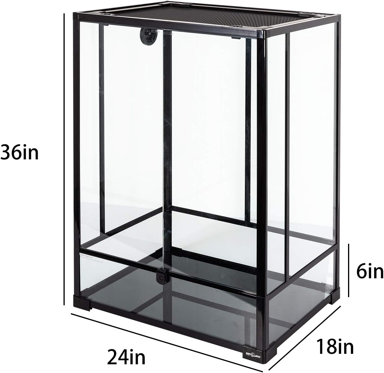 24" x 18" x 36" Reptile Tall Glass Terrarium Rainforest Habitat Double Hinge Door with Screen Ventilation 67 Gallon