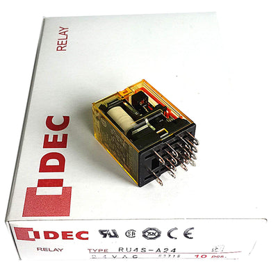 Carus Tool IDEC RU4S-A24 Relay Plug-In 4PDT 6A 24VAC New